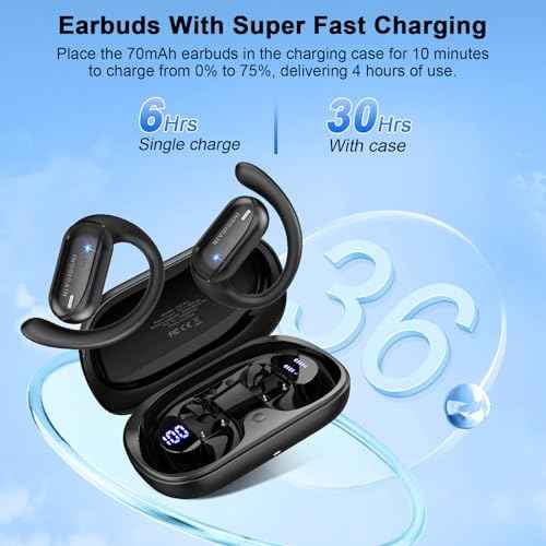 AI Translation Earbuds Real Time 164 Languages & Accents, Audifonos Traductores Ingl?s Espa?ol, IPX7 Waterproof & 10-Min Fast Charge, Bluetooth 5.4 Open-Ear Translator Earbuds for iOS/Android