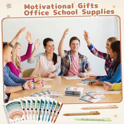 Janlaugh 60 Pcs Mental Health Awareness Gifts Includes 30 Mental Health Planners Notebook with Adhesive Notes 30 Ballpoint Pen Therapist Journal Self Care Items Positive Affirmation