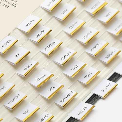 Mr. Pen- Mini Bible Tabs, 90 pcs, White with Gold Edge, Laminated Bible Tabs for Women and Men