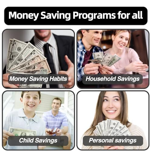 LXWHYP Black Money Saving Challenge Binder with 100 Envelopes, Organization & Goal Tracker
