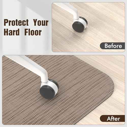 Blvornl Office Chair Mat - 35" x 48" Desk Chair Mat for Hard Wood and Tile Floor, Large Anti-Slip Hard Floor Protector, PVC Mat Desk Rug, Dark Brown