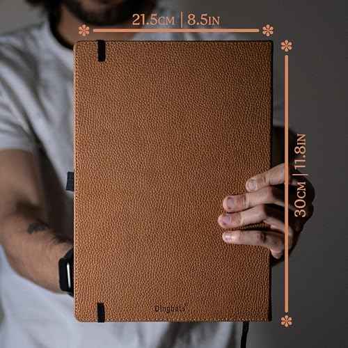 Dingbats* - Wildlife Dotted Extra Large A4 Notebook - PU Leather Hardcover Journal for Work, Writing - Pocket, Elastic Closure, Pen Holder, Bookmark