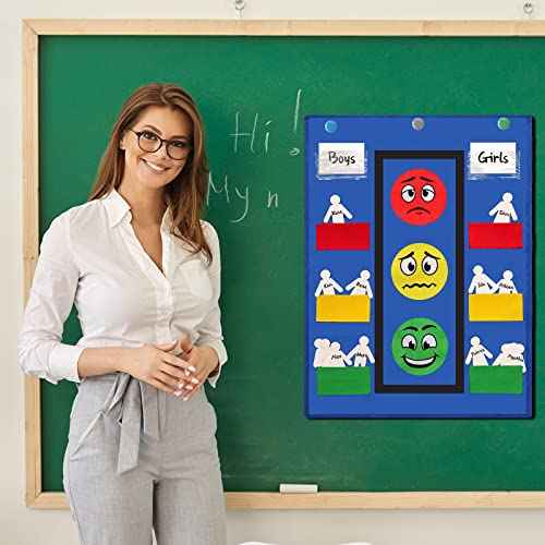 Panelee Classroom Behavior Chart Stoplight Behavior Pocket Chart for Kids Classroom Management Tools Behavioral Learning Tool with Blank Student Paper Cutouts(43 Pieces)