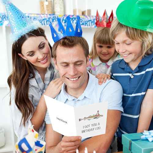 Funny Birthday Card for Him Her, Hilarious Fish Birthday Card for Dad, Grandpa, Uncle, Husband, Friend, I Got You A Birthday Cod