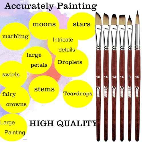 Watercolor Brushes Professional£¬10 PCS Artist Paint Brush Shapes Including Pointed Rounds, Flats£¬Filbert£¬Cat's Tongue Oval Wash£¬Dagger£¬Suitable for Acrylics Water Color Oil Gouache Ink