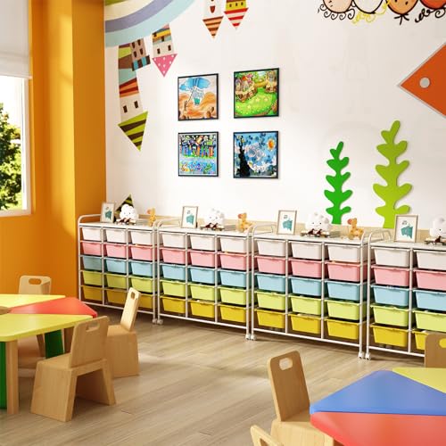 Ytaoka Multicolor 15-Drawer Rolling Cart with Wheels – Plastic Drawers & Metal Frame