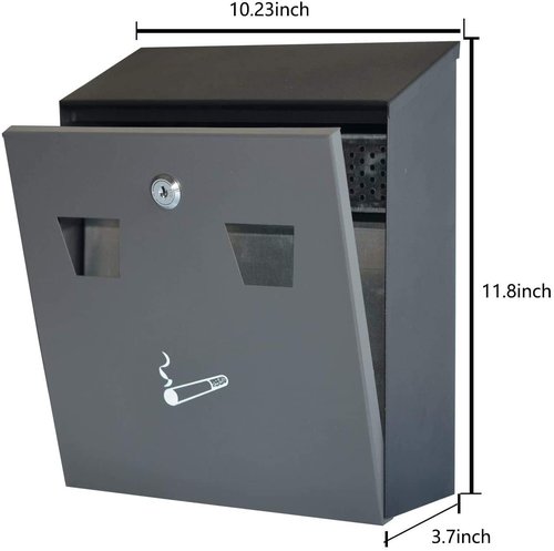 PLESIU GenericDEFGHIJ Wall-Mounted Cigarette Disposal Tower - Commercial Ashtray - Black