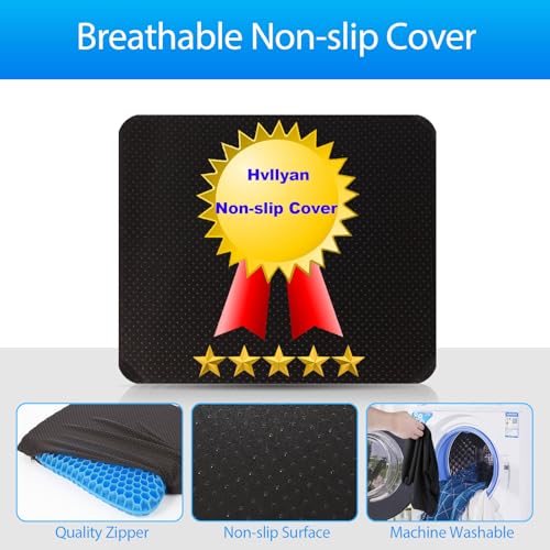 Gel Seat Cushion for Long Sitting, Large & Thick Office & Wheelchair Seat Pad