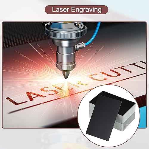 PATIKIL 200 Pack Metal Business Cards Blank, 0.45mm Thick 3.4x2.1 Inch Aluminum Laser Engrave Printable Name Card for Custom DIY, Black