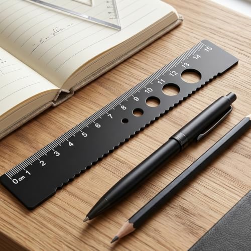 Viliqiou 4-Piece Metal Geometry Ruler Set with Protractor & Storage Box