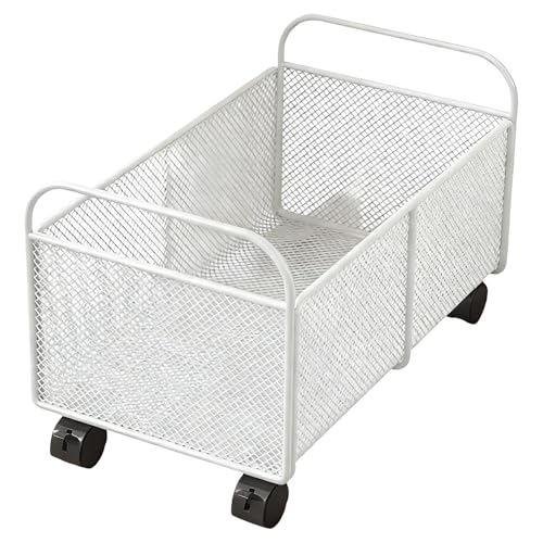 AFXGUSD White Rolling File Cart Under Desk Storage, Compact Office/Home Organizer