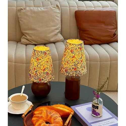 Retro Classic Desk Lamp Bohemian Style, Fabric Lampshade and Wooden Lampholder, Retro Country Style Traditional Bedside Table Lamp, Children's Tenant Hall Office Dormitory Desk