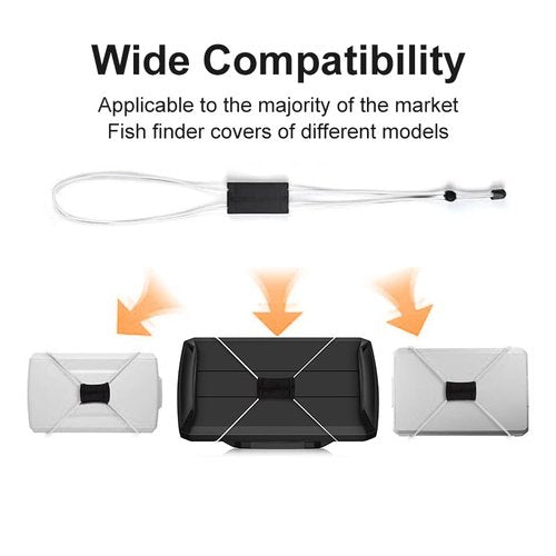 Fishing Graph Cover Strap Secure Fishing Graph Cover for During Travel Protect from Damage, Made of Neoprene and Easy-to-Adjust Fish Finder Bungee Straps (White)