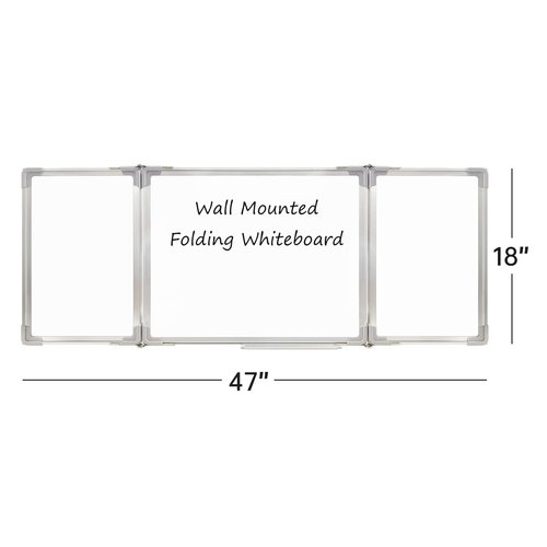Whiteboard Set - Dry Erase Board 47 x 18 in with 1 Dry Wipe Eraser, 4 Markers, 4 Magnets and 6 Magnetic Notes - Large Vision Wall White Board for Home Office College