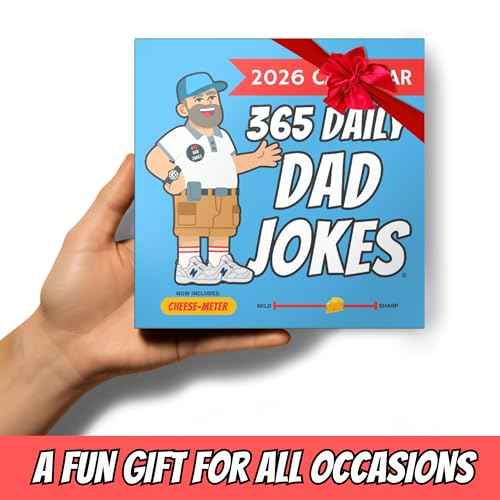 Dad Joke Desk Calendar 2026 - Funny Gifts for Dad, Page a Day Desk Calendar with 365 Daily Dad Jokes, White Elephant Gifts, Fathers Day Dad Gifts, Gifts for Men, Stocking Stuffers, Dad Christmas Gifts