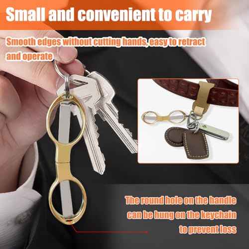 2PCS Folding Scissors, Portable Travel Scissor, Gift for Men Glasses Shaped Mini Shear Telescopic Cutter, Anti Rust Stainless Steel Scissors for Fishing Sewing Home Office (Rose Gold, Gold)