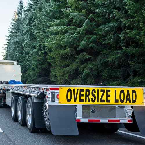 Newwiee 2 Pcs Oversized Load Banner with Grommets 12 x 60 Inch Wide Load Sign for Trucks Escort Vehicles Accessories