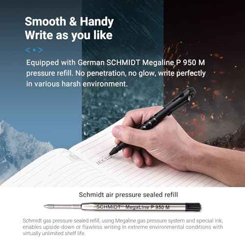 NEXTORCH NP20 Tactical Pen with Tungsten Steel Glass Breaker Tip, Self-Defence Pen Body Using Aluminium Dragon Bone Design for Writing, Tactical Defense, Emergency Defense, Emergency Escape