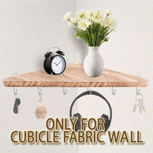 16.5in Wooden Corner Shelf with Hook for Cubicles - Office Desk Organizer
