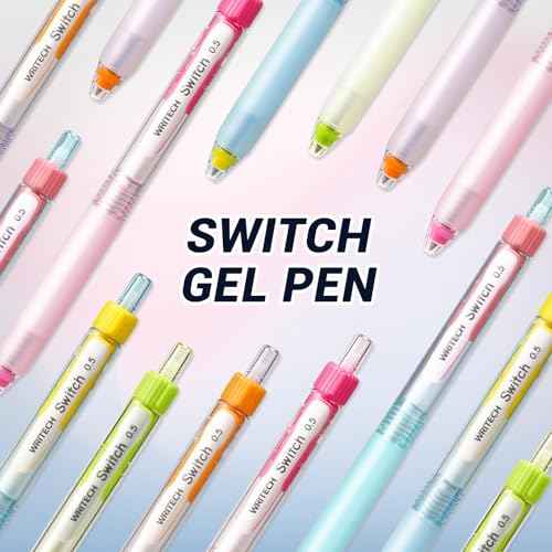 WRITECH Retractable Gel Ink Pens: 0.5mm Black-Ink Switch Between Silent and Clicky Soft Grip Fine Point Pen for Journaling Smooth Writing Quick-dry No Bleed 10ct