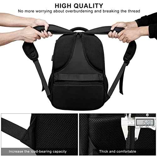 School Backpack for Teen Boys,15.6 Inch Anti Theft Laptop Bookbag with USB Charging Port, Water Resistant College, High School, Ergonomic Straps, Multiple Compartments, Men, Black