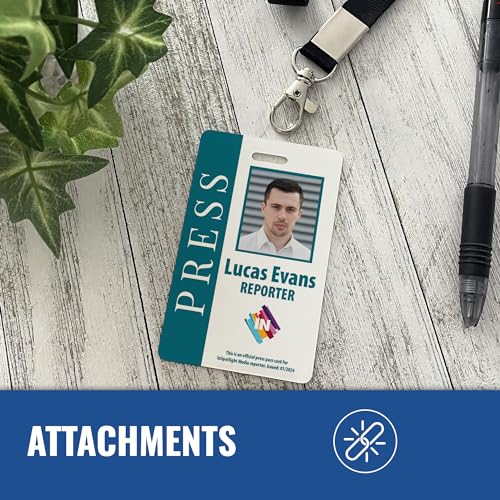 BadgeZoo Custom Print Employee ID Badge Vertical – Double-Sided with Name, Photo, Logo & Barcode (ID Vertical)