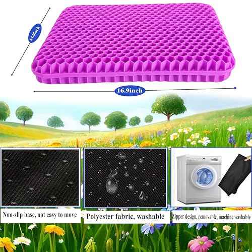 Gel Seat Cushion for Long Sitting, Soft and Breathable, Seat Cushion for Buttocks, Back, Sciatica, Tailbone Pain Relief, Used for The Office, Wheelchair, Car, Recliner, Stadium.(Rose red)