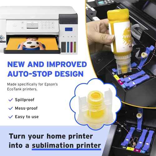 Printers Jack T49M Sublimation Ink for F170 F570 Sublimation Printer(T49M1 T49M2 T49M3 T49M4 ICC-Free/Autofill/Anti-UV) 560ML Sublimation Ink