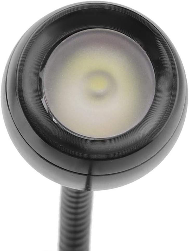 Skiennix USB LED Gooseneck Table Light - Eye-Caring Headboard Lamp for Home Study | Black Warm, Clip-On Design