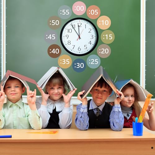 Boho Rainbow Clock Numbers Bulletin Board Kit - Teaching Time for Kids (Sereliy)