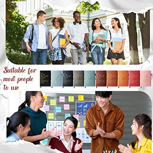Fuutreo 10 Employee Appreciation Gifts Inspirational Leather Notebook Bulk Christmas Thank You Gifts May You Proud of The Work Notebook for Coworkers Team Teacher Students(Multicolor,Novelty)