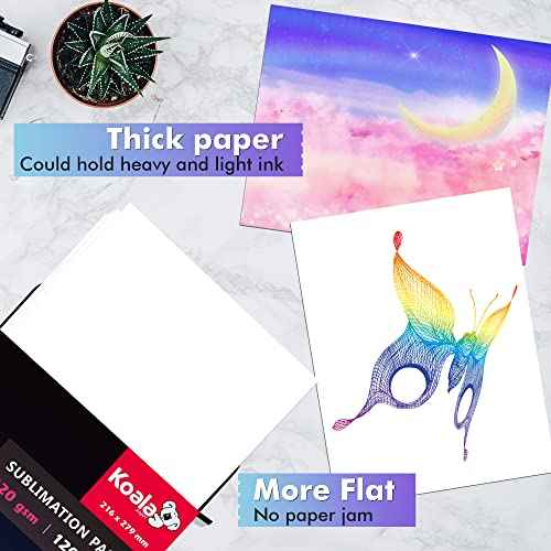 Koala Sublimation Paper 13x19 Inch 120gsm 120 Sheets, Apply for personalize Tumbler, Light Colored T-shirts and Other Sublimation Blanks, ONLY Compatible with Sublimation Ink