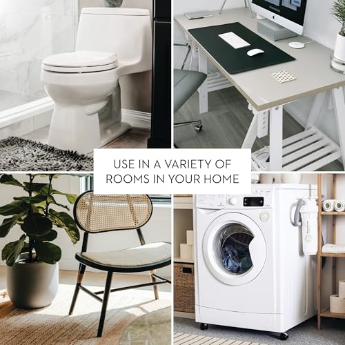 iDesign Small Slim Plastic Bathroom Trash Can, Garbage Can for Bedroom, Office, Desk, Dorm, 2-Pack, White