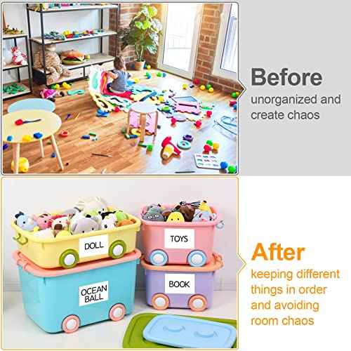 150 Pcs Labels for Storage Bins, 6 X 4 Inch Removable Labels for Storage Bins, Tear Resistant No Residue Storage Bin Label, Matte White Blank Box Label for School, Home, Business