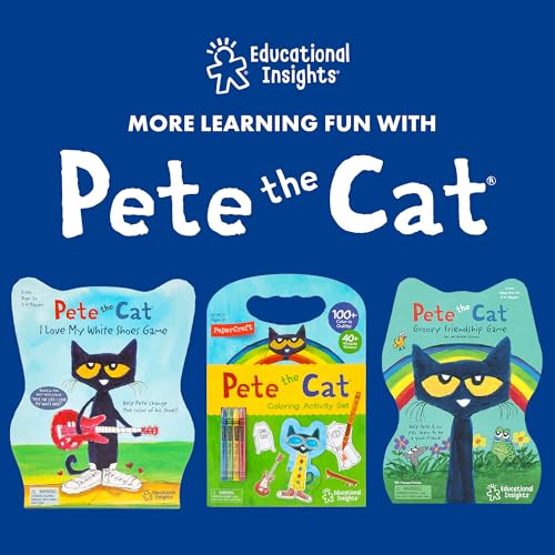 Educational Insights Hot Dots Pete The Cat Kindergarten Reading & Math Workbook - Kindergarten Workbooks with Interactive Pen, Homeschool Learning Books, Build Early Reading & Math Skills, Ages 5+
