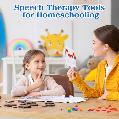 Lincia 50 Pcs Elkonin Box Phonemic Awareness Game - Magnetic Dry Erase Paddle Boards with Circle & Heart Magnets for Speech Therapy Phonics Preschool Science of Reading Classroom Must Have