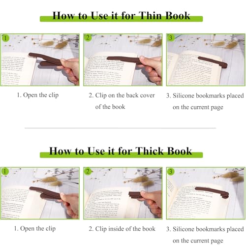 3Pcs Bookmark Book Marks, Silicone Book Marks for Reading Women Men Kids Book Lovers, Automatic Book Mark Smart Book Marker Clip Page Holder Reading Accessories School Supplies Gifts for Students