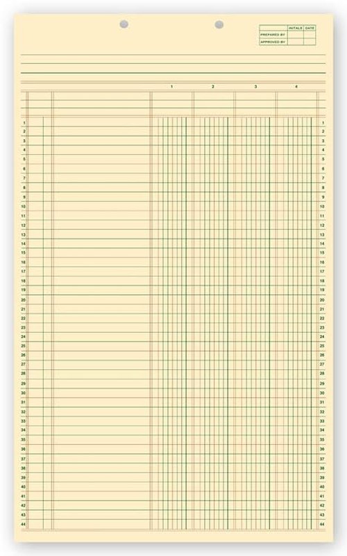 NEBS 5Forms Columnar Pads 4 Column 8 1/2 x 14 QTY 10 PADS 50 SHEETS PER PAD