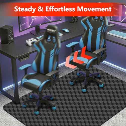 AiBOB Office Chair Mat for Carpet, 48"x36"Gaming Computer Desk Mat for Low Pile Carpet, Heavy Duty Floor Protector Mat for Rolling Chairs, Easy Glide Chair Mat for Home Office