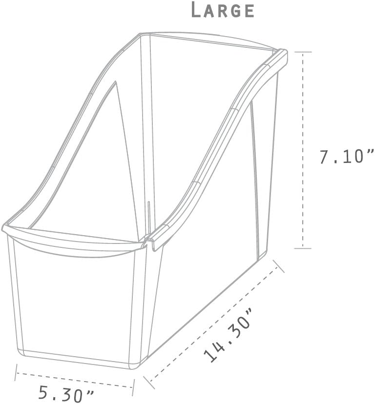 Storex Large Book Bin - Interlocking Plastic Organizer for Home, Office & Classroom | 6-Pack STEM Assortment