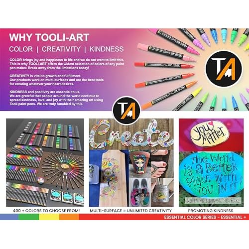 Acrylic Paint Pens Assorted Vibrant Markers for Rock Painting, Canvas, Glass, Mugs, Wood, Fabric, Metal, Ceramics. Non Toxic, Quick Dry, Multi-Surface, Lightfast (EXTRA FINE)