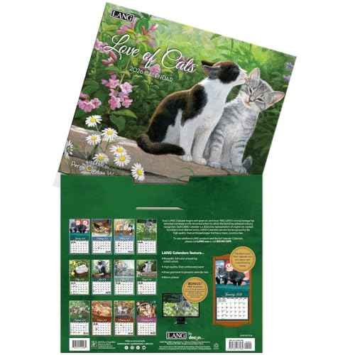 Lang Love of Cats 2026 Wall Calendar ? 12-Month Calendar with Stapled Binding, Linen-Embossed Cat Artwork by Persis Clayton Weirs, 13.4¡È ¡¿ 12¡È