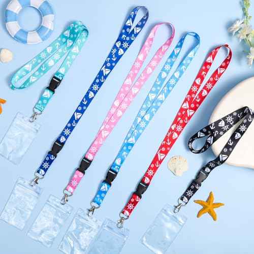 6 Pack Cruise Lanyard for Ship Cards Detachable Lanyards with Waterproof ID Badge Holder, 2025 Cruise Essentials Accessories