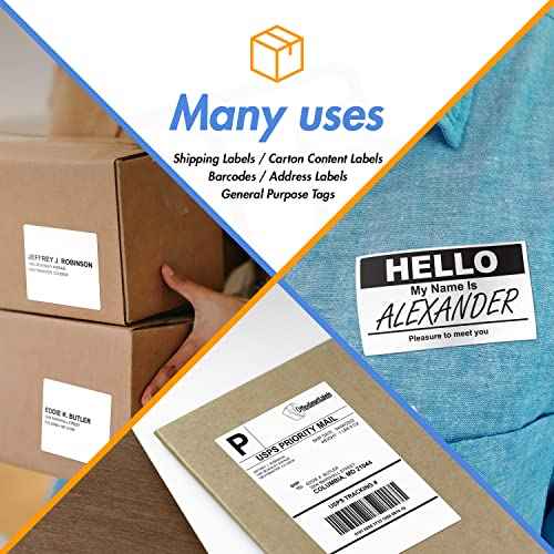 (4 Rolls, 900/Roll) 1.5¡± x 1.5¡± Direct Thermal Labels - 1¡± Core, Compatible with Rollo Label Printer & Zebra Desktop Printers - All Purpose QR Barcode Address - Adhesive Perforated