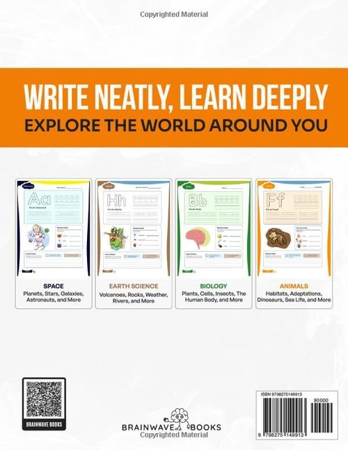 Learn to Write | Full-Color Science Workbook by Learn to Write - Enhance Handwriting Skills