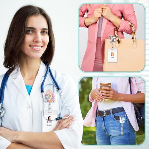 Geyoga 36 Pcs Funny Badge Reel Cute Nurse Badge Reel Retractable Nurse Quote Name ID Clip Cute Nursing for Doctor Teacher Employee Office Assistant Supplies Bulk Gifts(Funny)