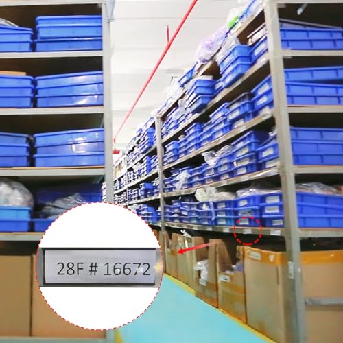 MECCANIXITY Label Holders 3" x 6" C Channel Rubber Magnetic for Metal Shelves Organize, Office File Cabinets Pack of 20
