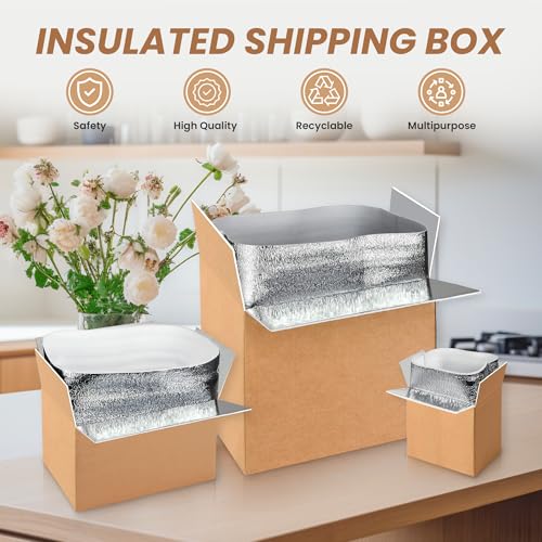 YSSOA Insulated Shipping Boxes with Aluminum Foil Liner,Thermal Insulation Cold Pack Shipping Boxes for Frozen, Reusable Styrofoam Cooler Box, Small Mailing Box, 19¡¯¡¯ x 12¡¯¡¯ x 16¡¯¡¯, New (Pack of 2)