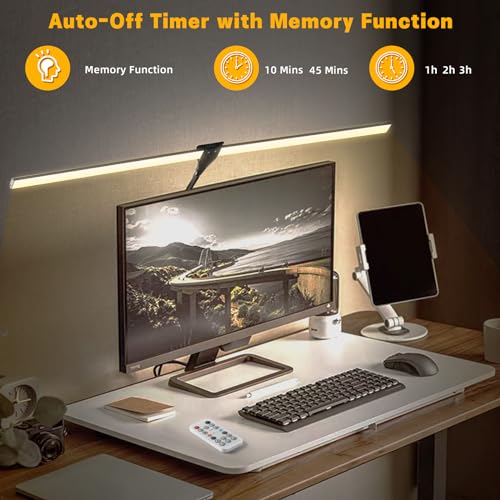 LED Desk Lamp for Home Office, 50 Brightness & Temperature Modes, Eye Protection, Dual Head Dimmable Table Light, 360¡Æ Adjustable Gooseneck with Clamp Remote Control, 90% Energy Saving (Black)