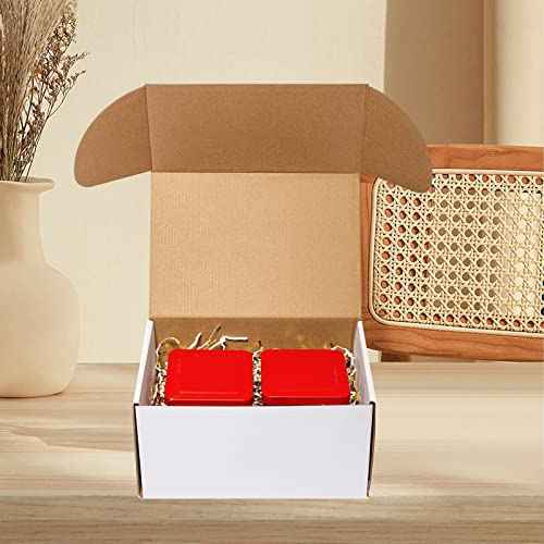 10x7x5" 25 Pack Shipping Boxes - White Corrugated Cardboard Mailing Boxes for Small Business - Flat Empty Literature Mailer Packaging Supplies